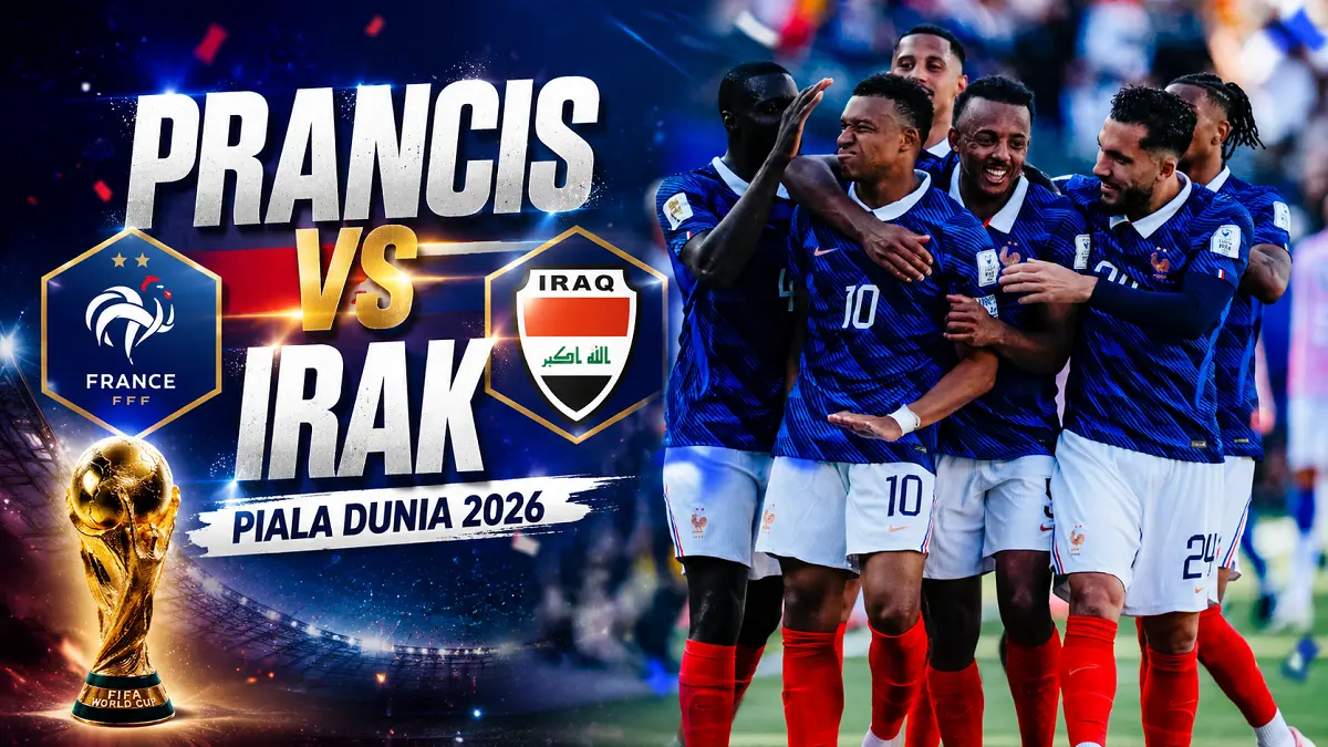 Prancis akan bertemu Irak pada laga kedua Grup I Piala Dunia 2026 di Lincoln Financial Field, Philadelphia, Selasa (23/6) pagi WIB, (IG@k.mbappe, Diolah AI)