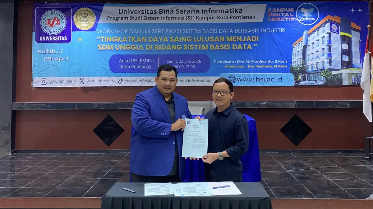 Program Studi Sistem Informasi Kampus Kota Pontianak Universitas Bina Sarana Informatika (UBSI) menjalin kerja sama dengan PT. Kampus Inovasi Digital (CAMP 404)