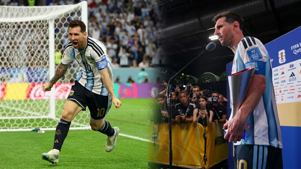 Messi terpilih sebagai Michelob Ultra Superior Player of the Match atas penampilan gemilangnya saat Argentina melibas Austria 2-0. (IG. afaseleccion)
