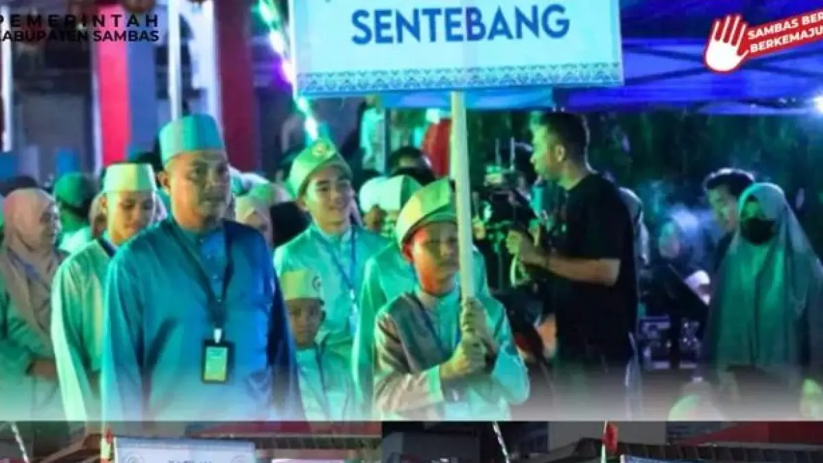 Kemeriahan pembukaan MTQ XXXIII Tingkat Kecamatan Jawai, Sabtu (20/6) malam, di halaman Kantor Camat Jawai, Desa Sentebang. (PROKOPIM SAMBAS)