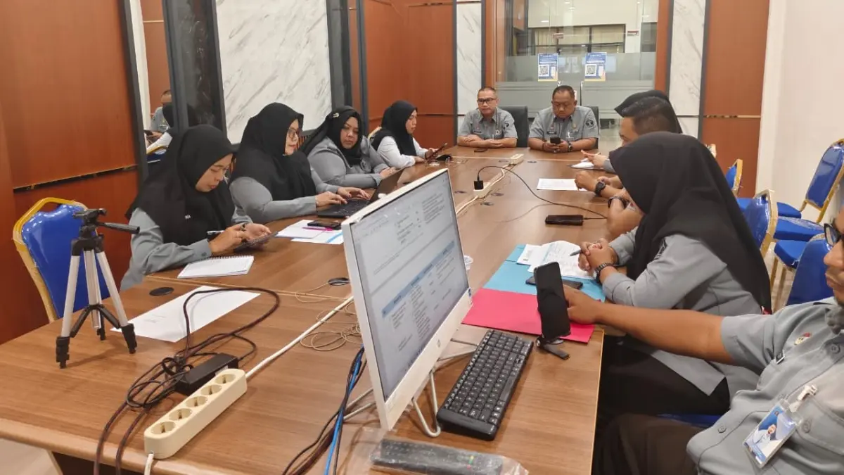 Kantor Wilayah Kementerian Hukum Kalimantan Barat mengikuti wawancara validasi data dan informasi secara daring pada Selasa (23/6). (DOK KANWIL KEMENKUM KALBAR)