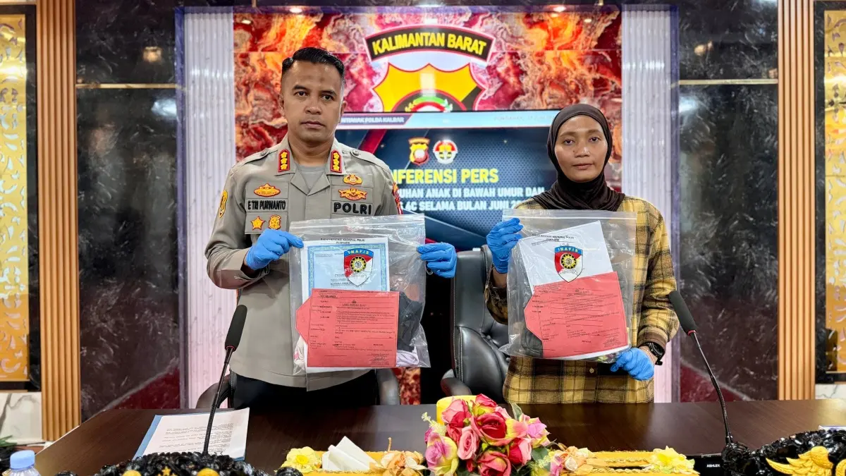 Polresta Pontianak menggelar konferensi pers terkait kasus persetubuhan anak dibawah umur dan ungkap kasus 4C selama bulan Juni di Mapolresta Pontianak, Kamis (25/6). (MEIDY KHADAFI/PONTIANAK POST)