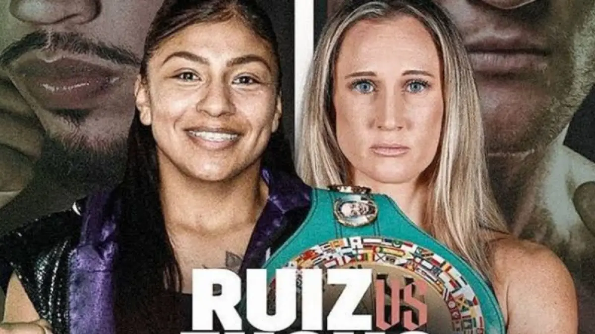 Poster laga tinju Ginny Fuchs (kanan) melawan Adelaida Ruiz (kiri) yang dipublikasikan World Boxing Council (WBC) dalam lamannya yang dipantau di Jakarta, Kamis (25/6). (ANTARA/Laman resmi WBC)
