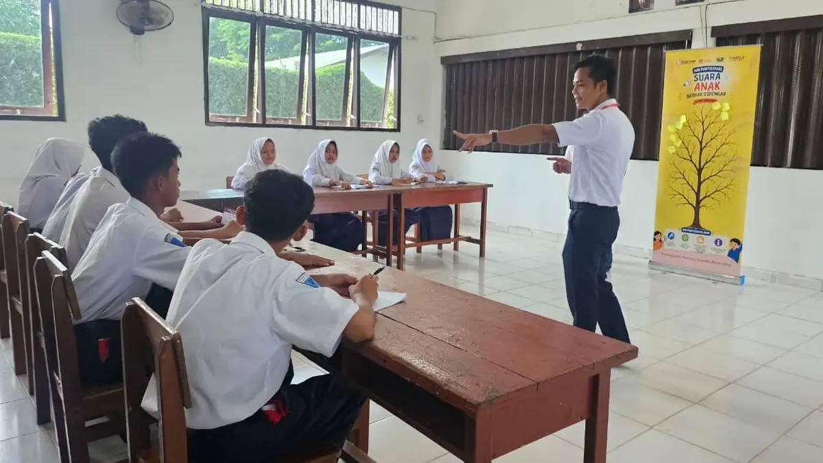 Siswa SMP Eka Tjipta Katayang berpartisipasi menyampaikan harapannya dalam kegiatan hari aspirasi anak beberapa waktu lalu. (ISTIMEWA)