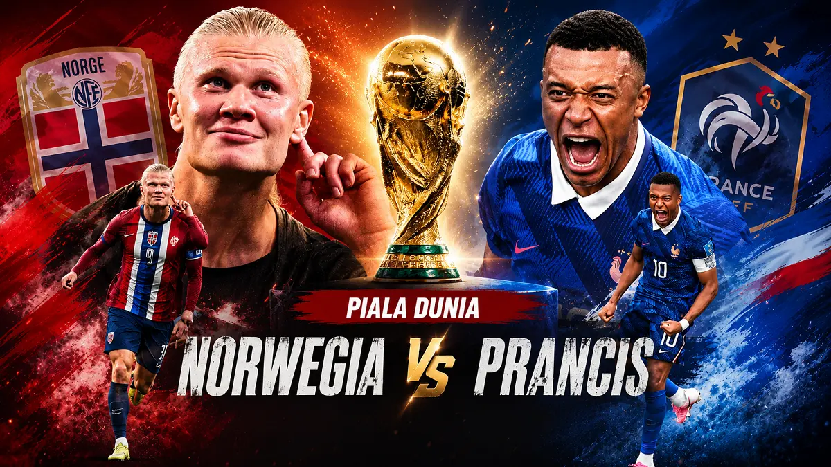 Erling Haaland dan Kylian Mbappe menjadi tumpuan Norwegia dan Prancis dalam perebutan puncak Grup I Piala Dunia. (IG/Diolah AI)