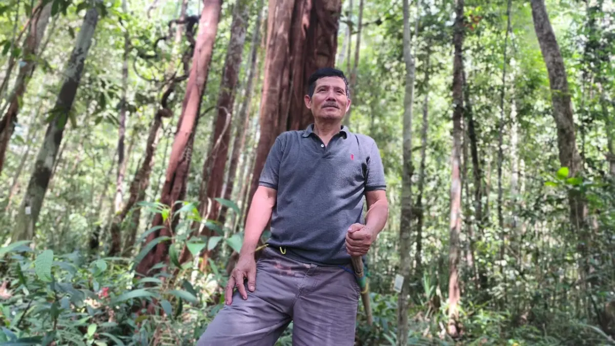 Ricardus Sembay, Kepala Dusun Rentap Selatan Desa Ensaid Panjang, Kecamatan Kelam Permai, Kabupaten Sintang, Kalimantan Barat pada Kamis (25/6). (AGUNG RAJALI SAPUTRA/ PONTIANAKPOST)