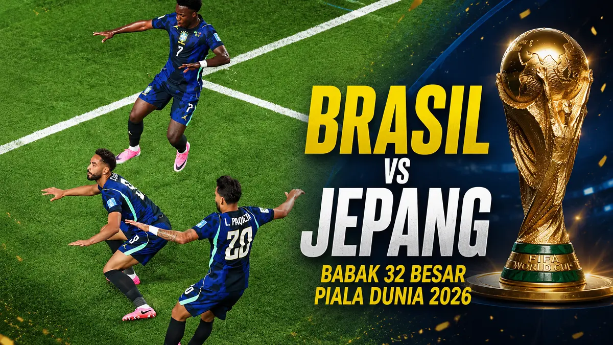 Brasil akan menghadapi Jepang pada babak 32 besar Piala Dunia 2026. (IG@cunha/Diolah AI)
