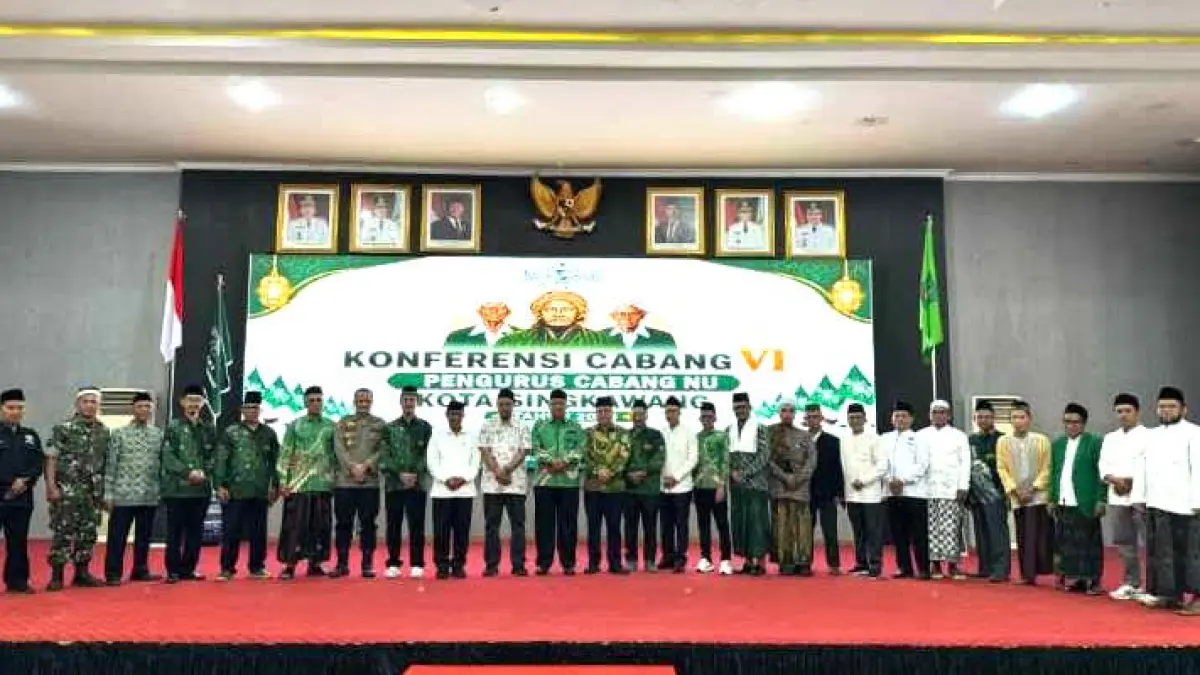 Para peserta Konferensi Cabang (Konfercab) VI yang digelar di Balairung Kantor Wali Kota Singkawang, Sabtu (27/6).