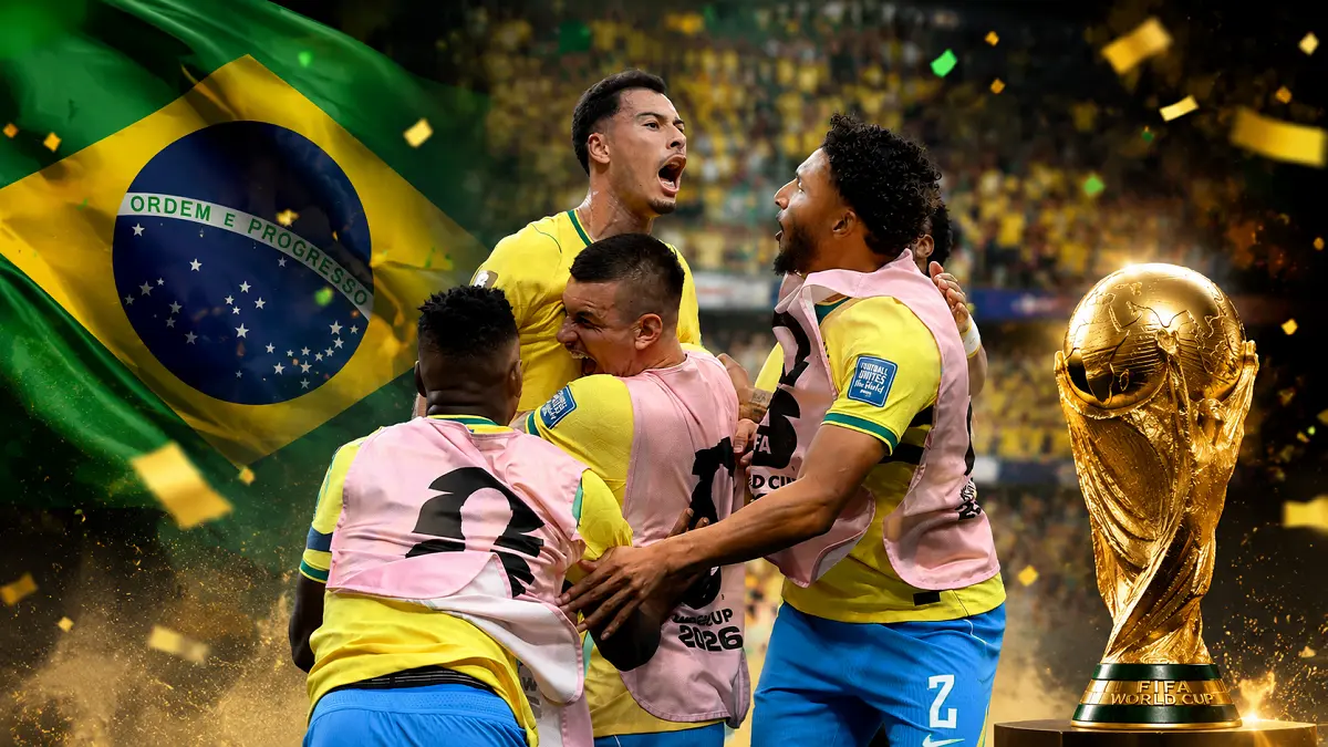 Para Pemain Brasil merayakan gol saat mengalahkan Jepang 2-1 pada babak 32 besar Piala Dunia 2026. (IG.@brasil)