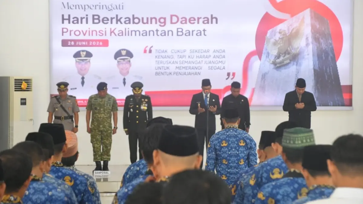 Pemerintah Kabupaten Kayong Utara menggelar Upacara Hari Berkabung Daerah Provinsi Kalimantan Barat Tahun 2026.  (PROKOPIM KKU)