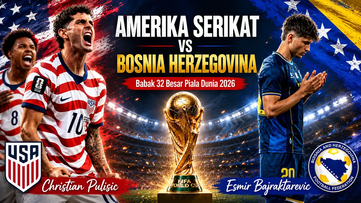 Christian Pulisic diharapkan kembali menjadi motor serangan Amerika Serikat saat menghadapi Bosnia dan Herzegovina. (IG/Diolah AI)