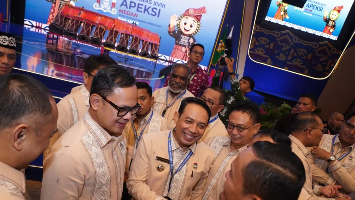 ASPIRASI: Wali Kota Pontianak Edi Rusdi Kamtono menyampaikan aspirasi dan keresahan kota-kota di Kalimantan dalam Rakernas XVIII APEKSI 2026 di Medan, Rabu (1/7), mulai dari persoalan fiskal daerah hingga pemerataan manfaat pembangunan IKN. /(IST)