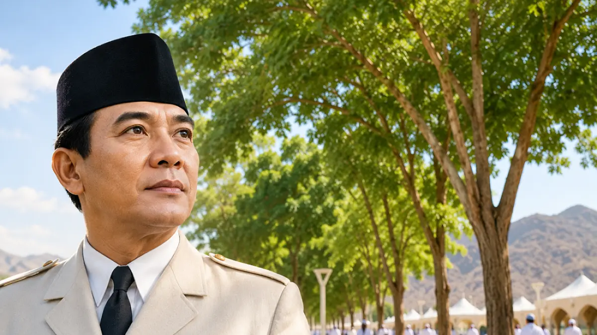 Ilustrasi pohon  di Padang Arafah yang digagas Soekarno dan menginspirasi hingga kini 