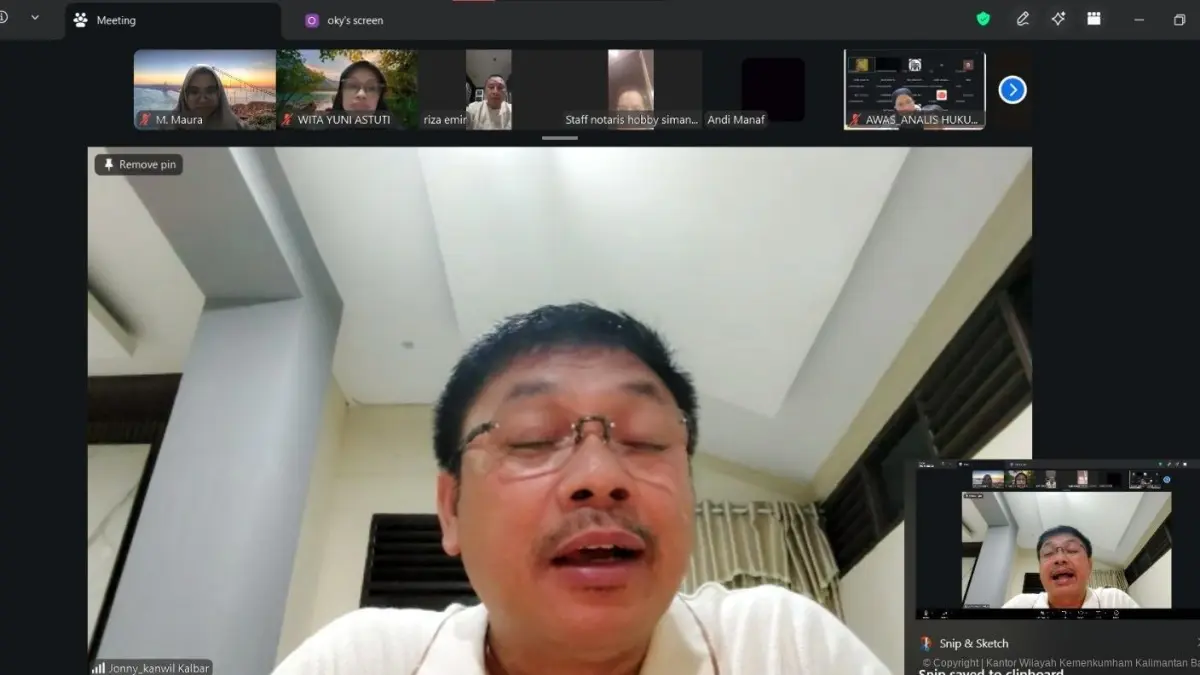 Kanwil Kemenkum Kalbar menggelar rapat bersama MPWN dan MPDN Se-Kalbar pada Kamis (25/6). (DOK KANWIL KEMENKUM KALBAR)