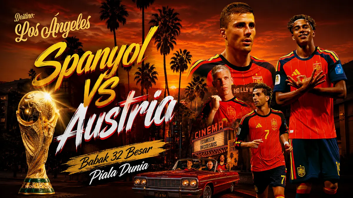 Spanyol bertemu Austria di babak 32 besar Piala Dunia 2026. (IG@sefutbol/Diolah AI)