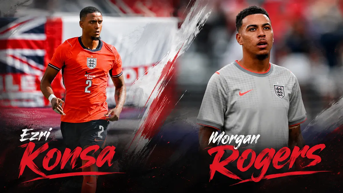 Ezri Konsa dan Morgan Rogers menjadi dua pemain Aston Villa yang masuk radar Arsenal pada bursa transfer musim panas. (Instagram)