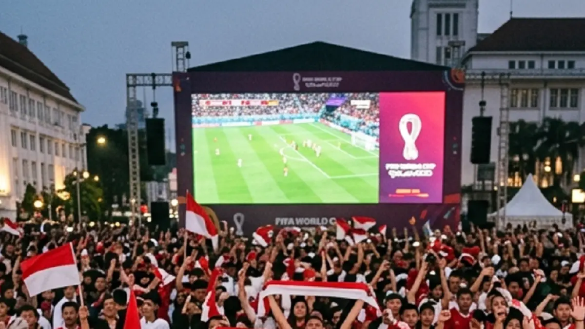 Ilustrasi nobar piala dunia (AI)