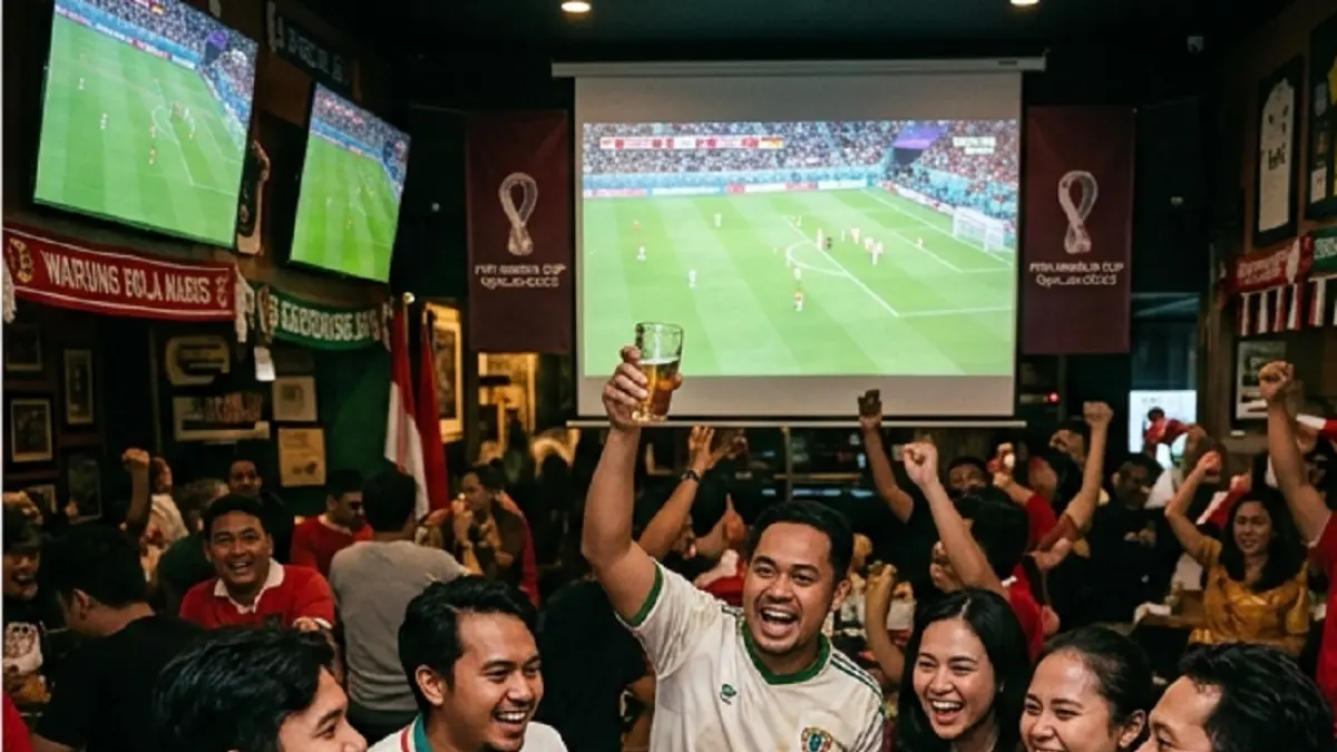 Ilustrasi nobar sepak bola (AI)