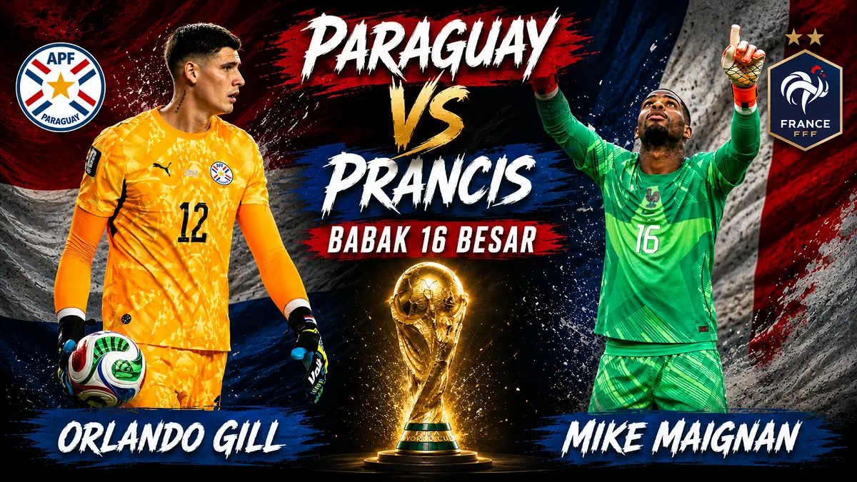 Paraguay akan menghadapi Prancis pada babak 16 besar Piala Dunia 2026. (IG/Diolah AI)