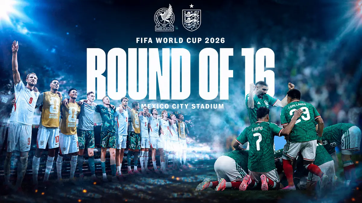 Meksiko siap menghadapi Inggris di babak 16 besar Piala Dunia 2026 di Stadion Azteca. (IG@england/@miseleccionmx)