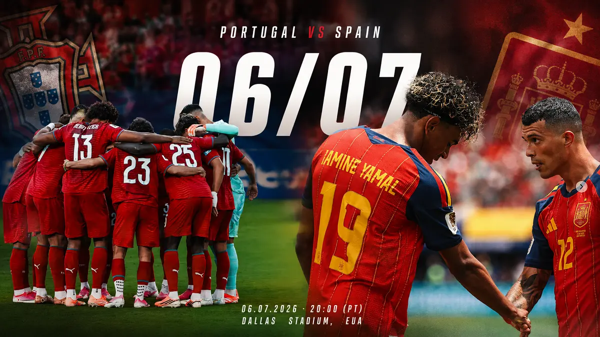 Spanyol dan Portugal kembali bertemu dalam laga hidup-mati setelah final UEFA Nations League tahun lalu. (IG@portugal@sefutbol/Diolah AI)