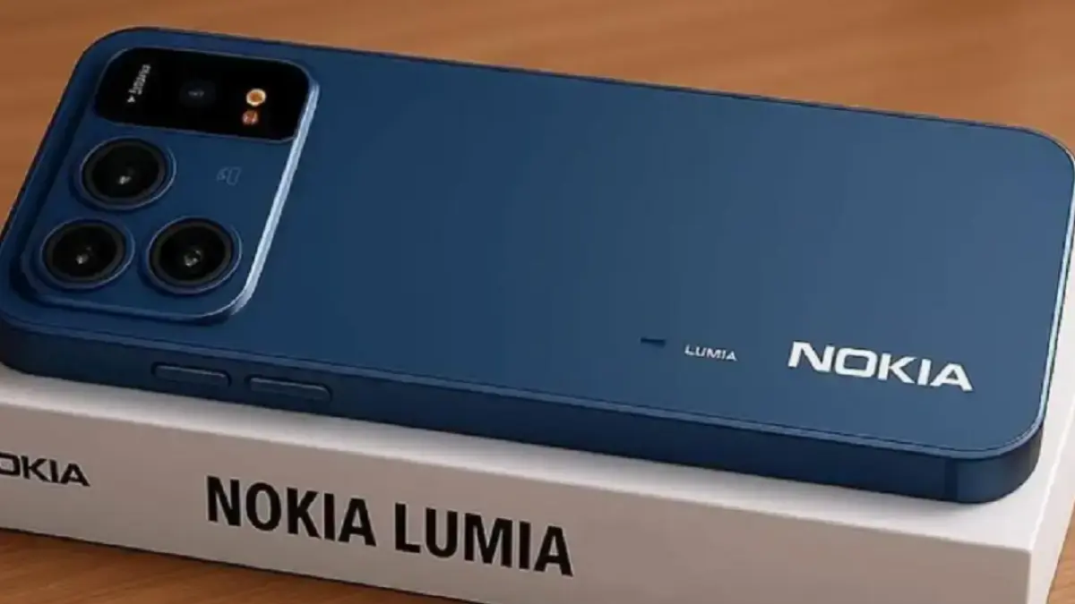 Ilustrasi konsep Nokia Lumia Max 2026 yang dirumorkan membawa desain klasik Lumia dengan teknologi modern.(Dok. Nokia)