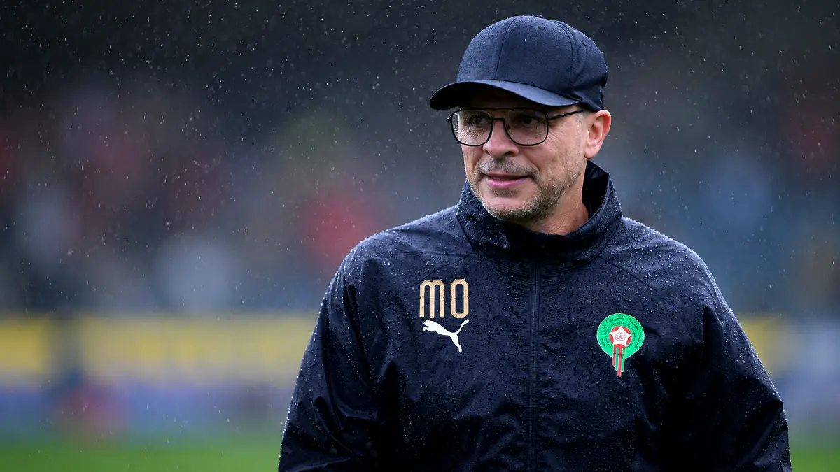 Pelatih Maroko Mohamed Ouahbi sukses membawa Singa Atlas menembus perempat final Piala Dunia 2026. (IG@equipedumaroc)
