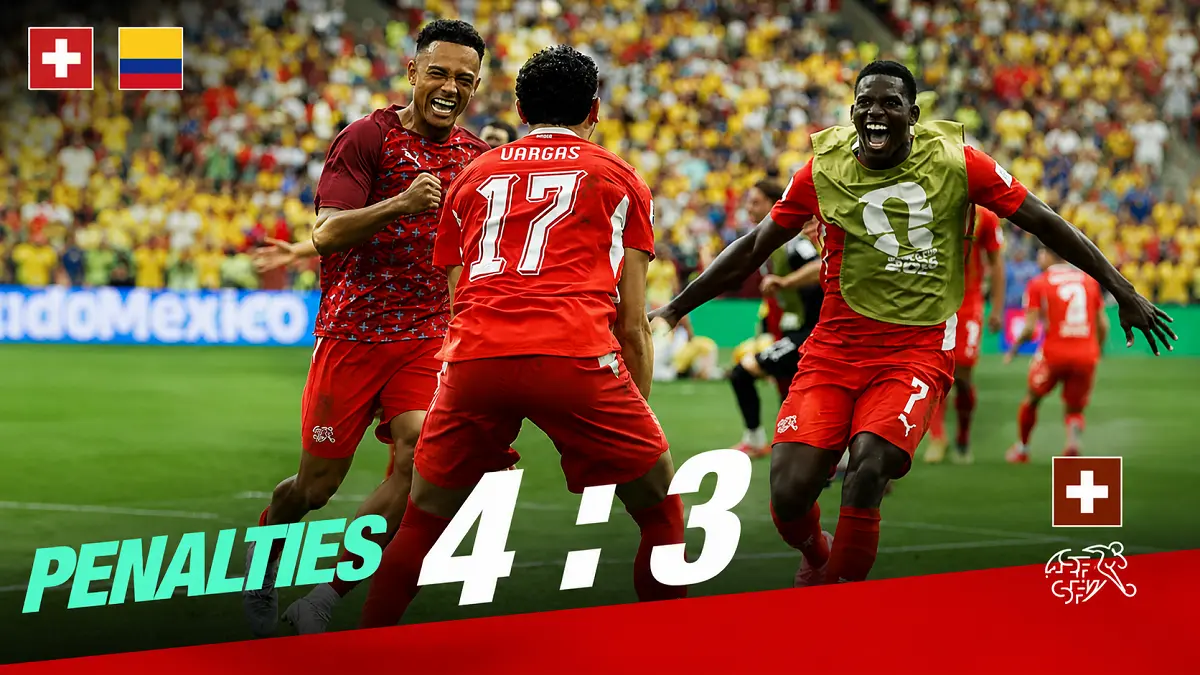 Rubén Vargas menjadi salah satu pahlawan saat Swiss menyingkirkan Kolombia lewat adu penalti untuk melaju ke perempat final Piala Dunia 2026. (IG@swissnatimen)