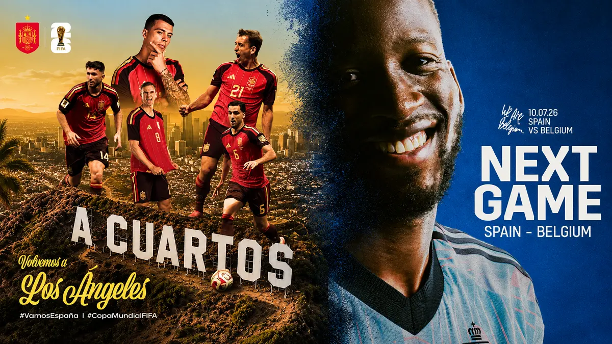 Spanyol dan Belgia akan berebut tiket semifinal Piala Dunia 2026 di SoFi Stadium (11/7). (IG@sefutbol/IG@belgianreddevils)