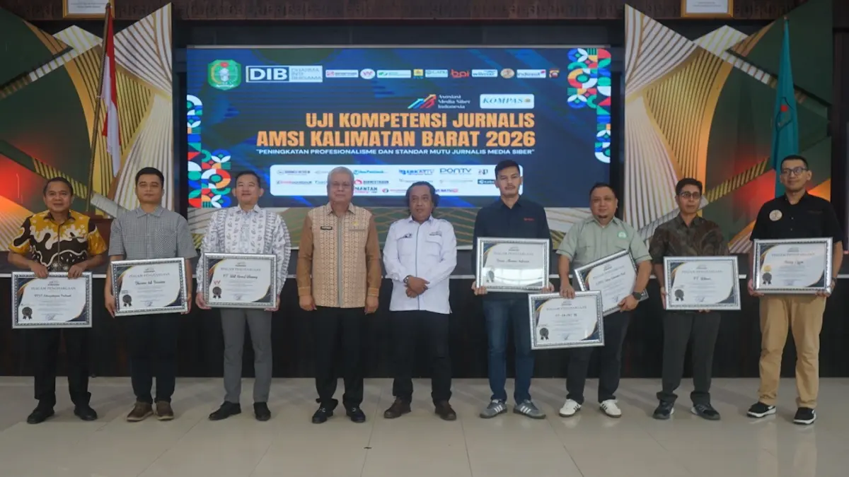 AMSI Kalbar menggelar UKJ 2026 yang diikuti sebanyak 23 jurnalis di wilayah tersebut di Pendopo Gubernur Kalimantan Barat, di Pontianak, Kamis (9/7). (ISTIMEWA)