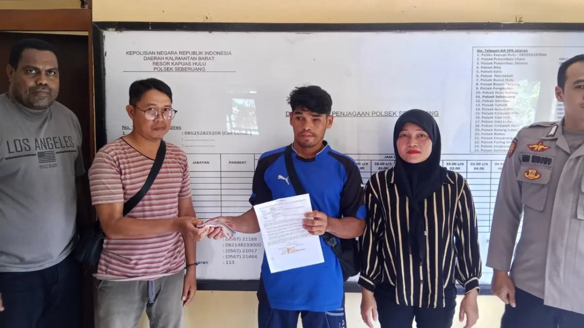 DAMAI : Difasilitasi Polsek Seberuang, perkara dugaan tindak pidana pencurian sepeda motor diselesaikan secara damai. (IST)