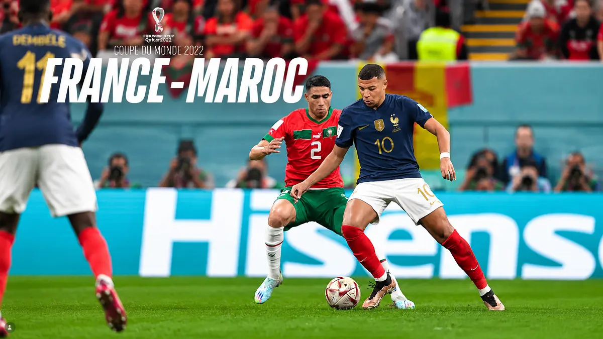 Mbappe dan Hakimi saat bentrok di Piala Dunia 2022. (INSTAGRAM@EQUIPEDEFRANCE)