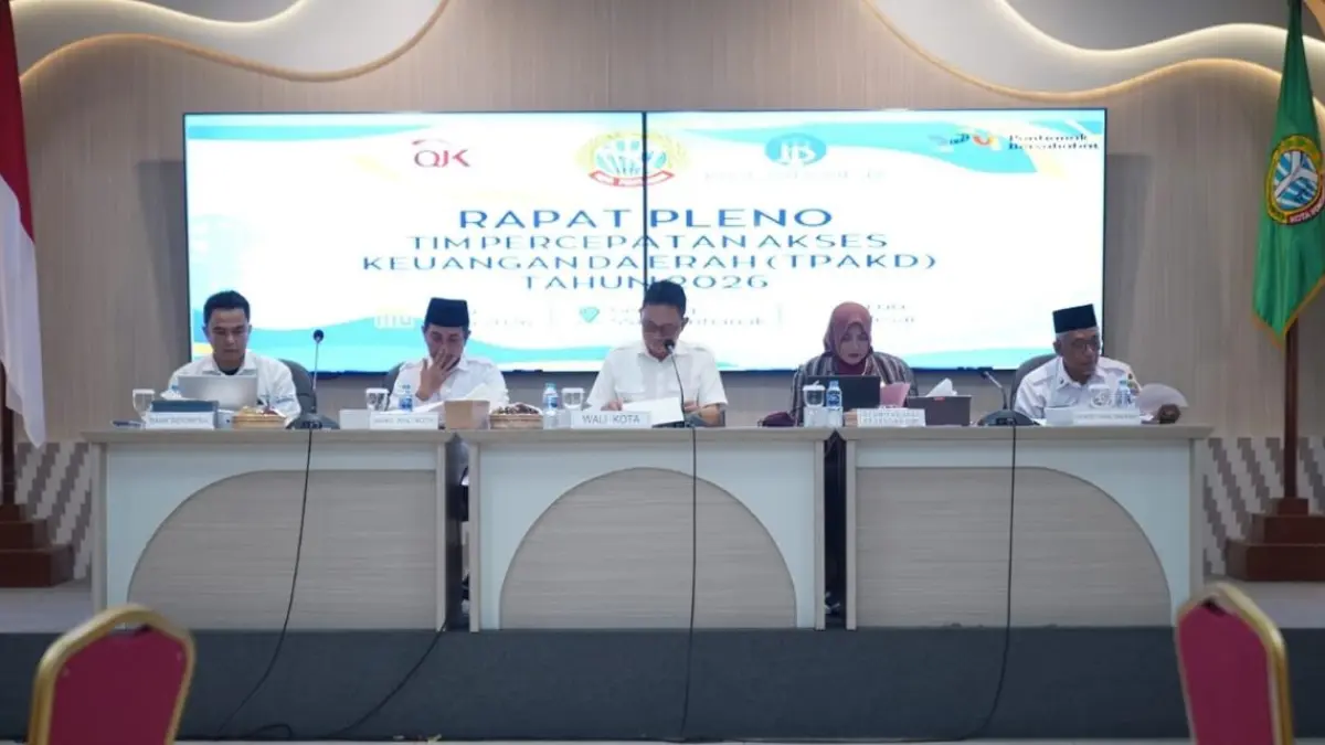Rapat Pleno TPKAD Kota Pontianak Tahun 2026 di Aula Sultan Syarif Abdurrahman Kantor Wali Kota Pontianak, Rabu (8/7/2026).(Humas Pemkot)