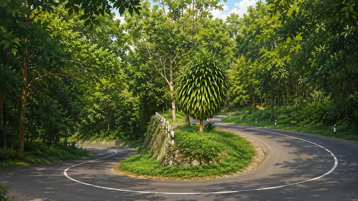 Ilustrasi jalan di kawasan Bukit Vandering Bengkayang 