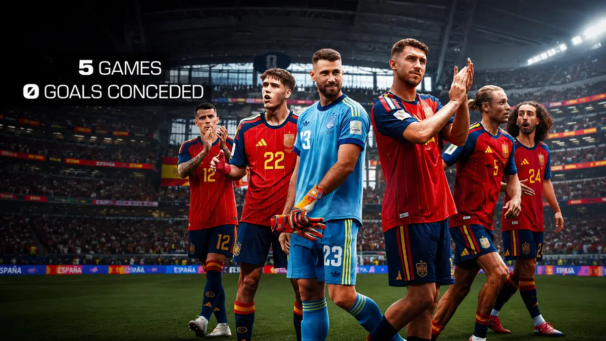 Kiper Spanyol Unai Simon menjadi andalan La Roja setelah belum kebobolan sepanjang Piala Dunia 2026. (IG@sefutbol)