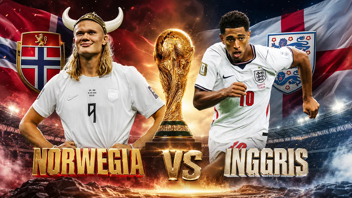 Erling Haaland dan Jude Bellingham mengesampingkan persahabatan demi membawa Norwegia dan Inggris ke semifinal Piala Dunia 2026. (Instagram/Diolah AI)