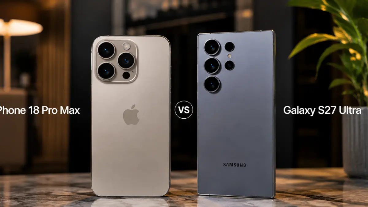Render iPhone 18 Pro Max dan Galaxy S27 Ultra menjadi sorotan setelah bocoran kapasitas baterai terbaru. (Ilustrasi)