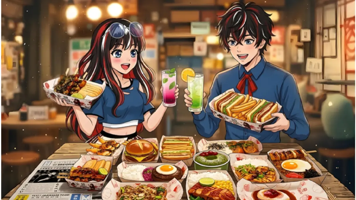 Ren dan Reina menikmati hidangan 60 Seconds to Tokyo
