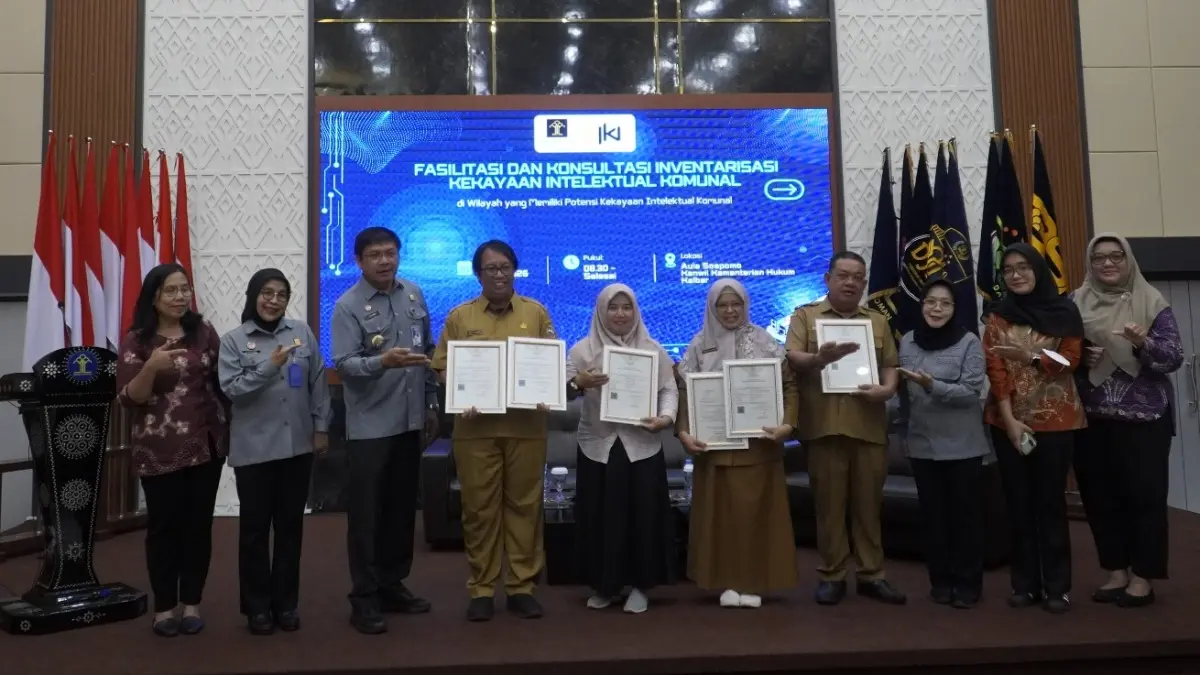 Kanwil Kemenkum Kalbar bersama DKJI Kemenkum menggelar fasilitasi dan konsultasi inventarisasi KIK pada Selasa (14/7). (DOK KANWIL KEMENKUM KALBAR)
