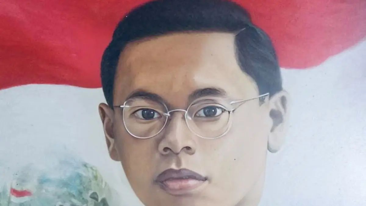 Lukisan wajah Rahadi Osman (1925-1945) dilukis ulang oleh Syafaruddin Daeng Usman