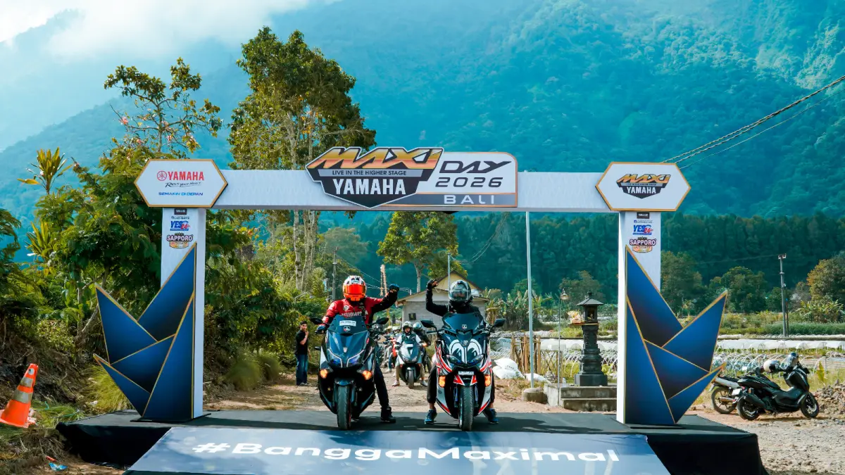 "Semangat #BanggaMaximal mengiringi ratusan bikers saat memasuki area MAXI Yamaha Day 2026 Bali di Bedugul, merayakan kebersamaan dalam konsep More Than Ride.