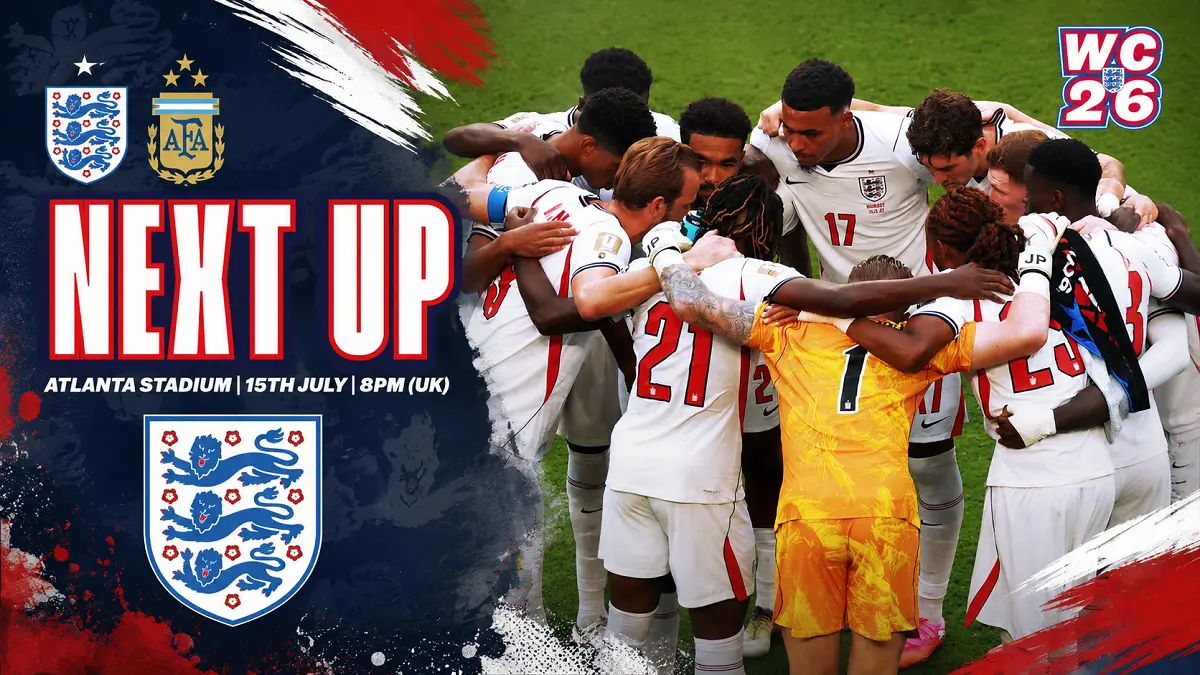 Timnas Inggris menegaskan kondisi ruang ganti tetap solid menjelang semifinal Piala Dunia 2026 melawan Argentina (IG@england)