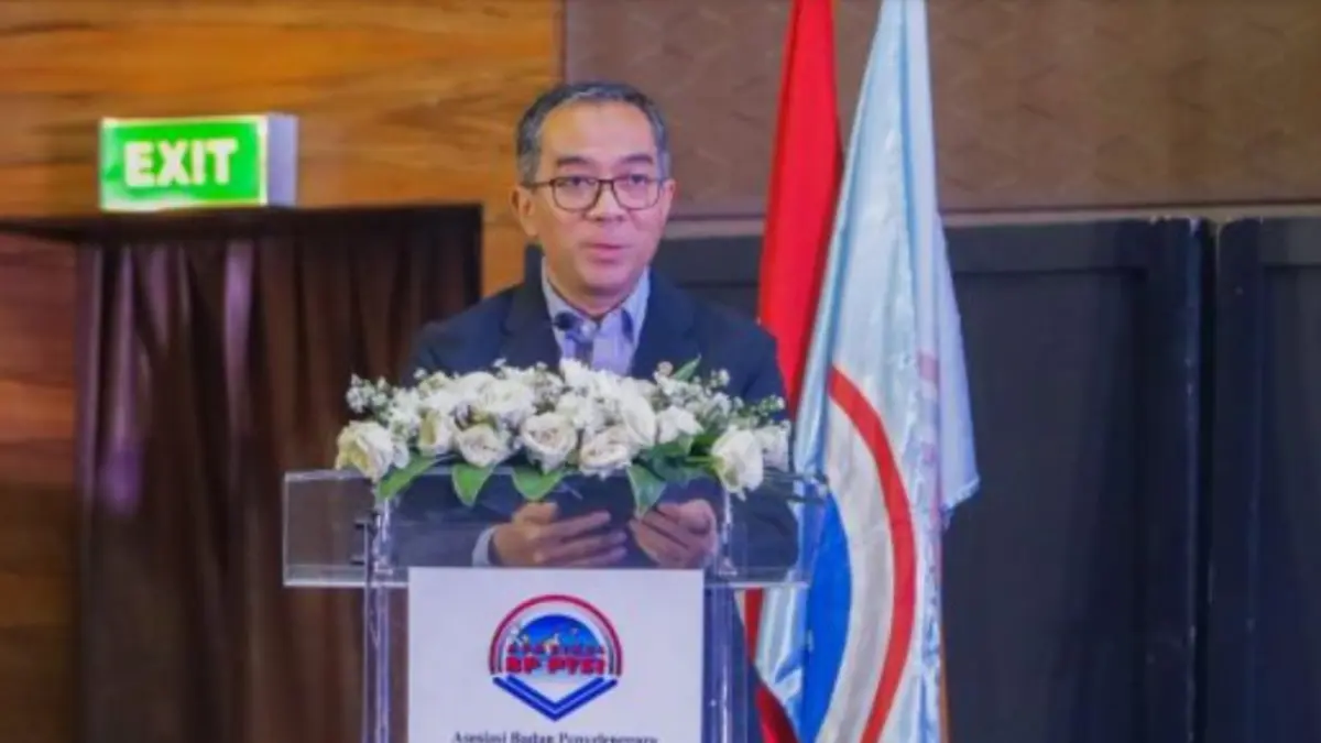 Menteri Pendidikan Tinggi, Sains, dan Teknologi (Mendiktisaintek), Brian Yuliarto saat memberi sambutan pada Musyawarah Nasional (Munas) IV Asosiasi Badan Penyelenggara Perguruan Tinggi Swasta Indonesia (BP PTSI) di Jakarta, Rabu (15/7). (ANTARA/HO-Kemdiktisaintek)