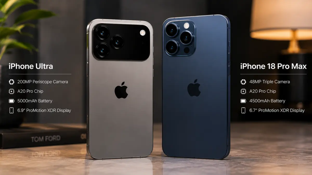 iPhone Ultra dan iPhone 18 Pro Max yang diprediksi menjadi ponsel lipat pertama Apple. (Ilustrasi)