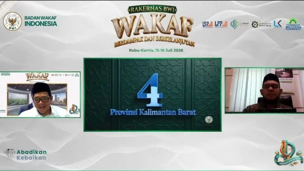 Kalimantan Barat meraih &nbsp;peringkat 4 Indeks Wakaf Nasional tahun 2026. (ISTIMEWA)