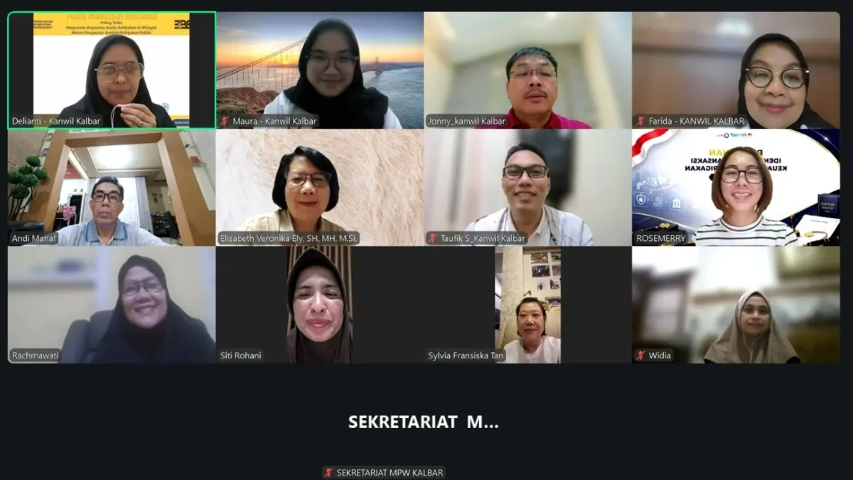 MPWN Kalbar menggelar rapat rapat pleno secara daring pada Rabu (15/7). (DOK KANWIL KEMNEKUM KALBAR)
