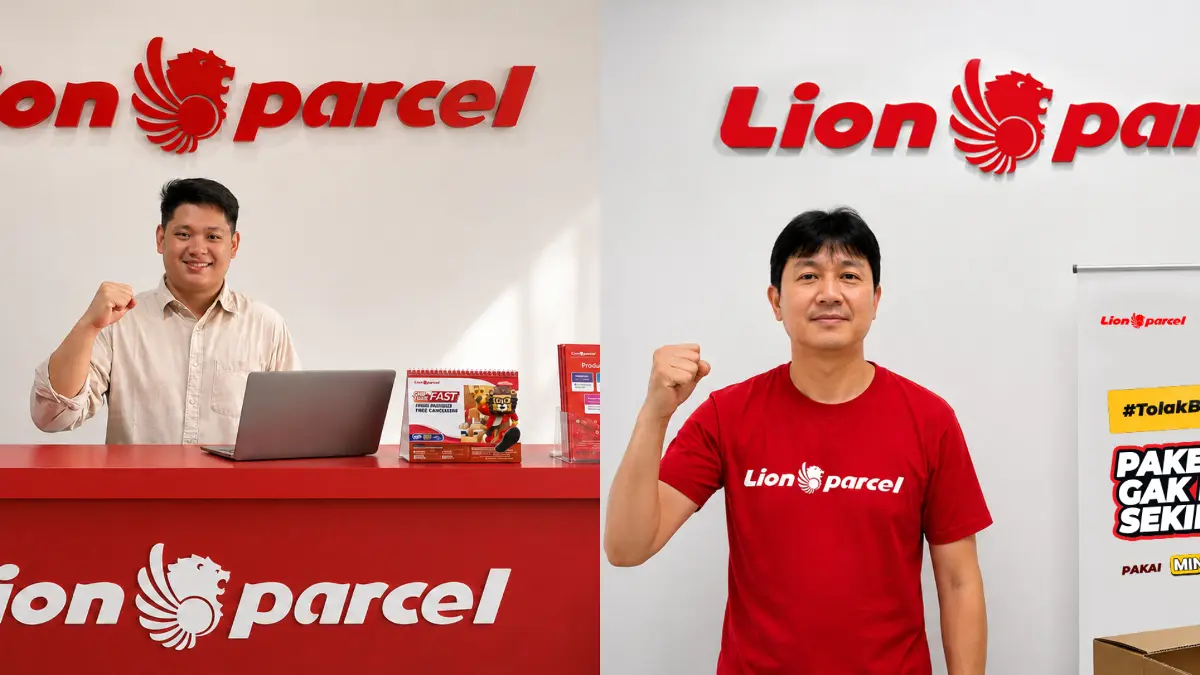 Agen Lion Parcel Pontianak Yoel Abraham (kiri) dan Suwandy (kanan) berhasil meraup untung puluhan juta rupiah dalam satu bulan. (ISTIMEWA)