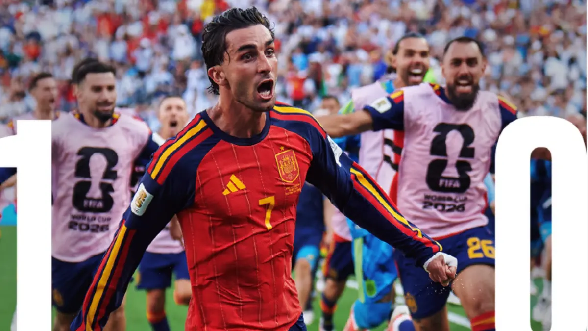 Ferran Torres mencetak gol pada babak perpanjangan waktu untuk memastikan Spanyol mengalahkan Argentina 1-0 di final Piala Dunia 2026. (IG@sefutbol)