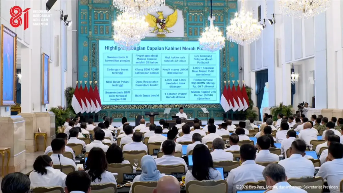 Suasana Sidang Kabinet Paripurna di Istana Kepresidenan, Jakarta, Senin (20/7).