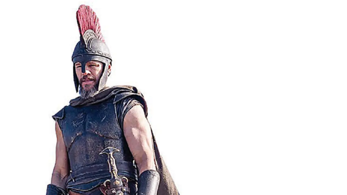 The Odyssey  dibuka dengan lantunan puisi pujangga (Travis Scott) tentang kepahlawanan prajurit Yunani. (UNIVERSAL PICTURES/DOK JAWAPOS)